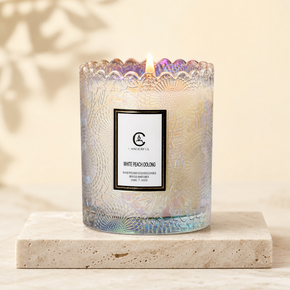 Lace glass scented candle